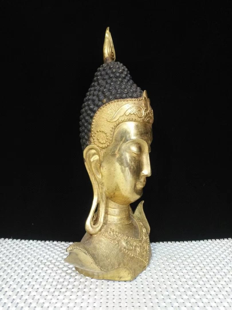 古美術・タイ仏教・旧蔵銅鎏金【釈迦牟尼仏】・純手作り・供養仏像・風水開運・置物