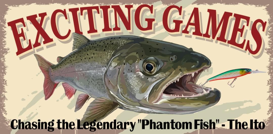 【幻の魚】イトウ オビラメ フィッシング 釣り 看板 置物 雑貨 ライトBOX