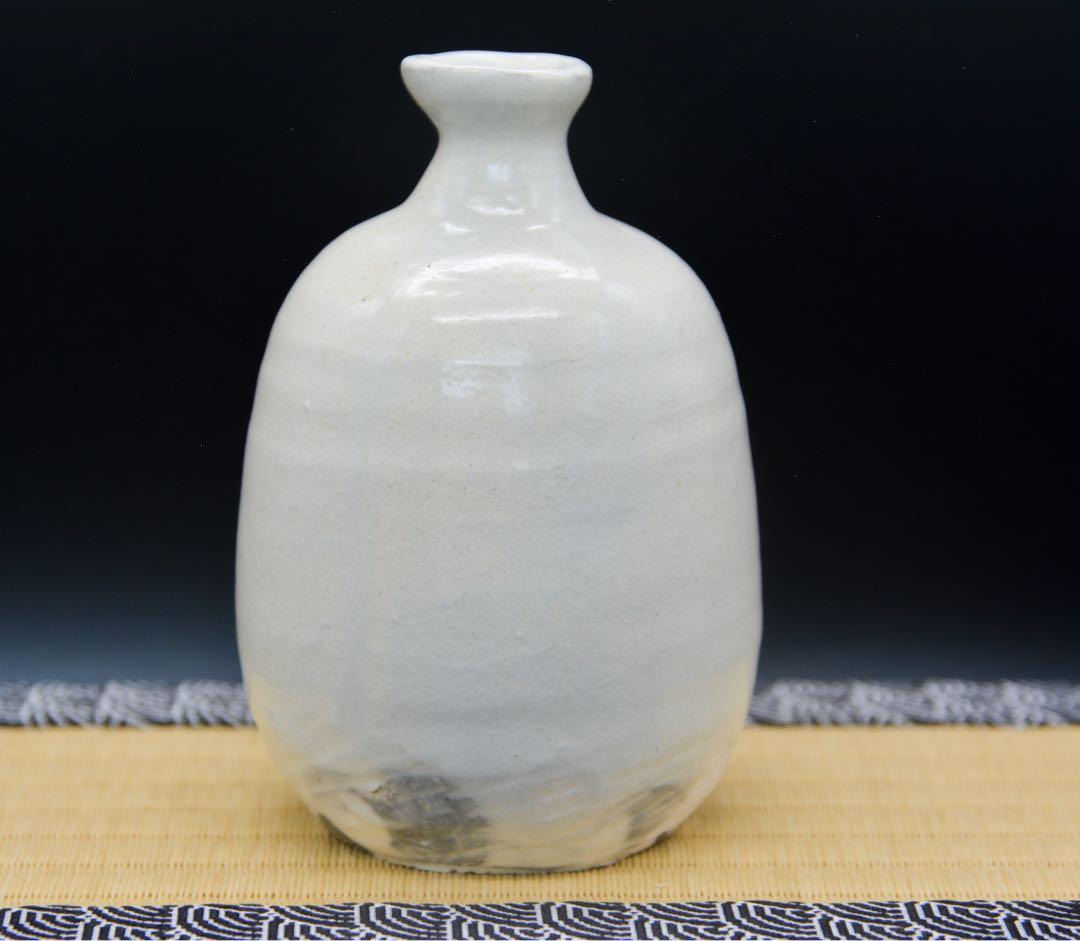 【金重素山】鶴山窯 粉引 徳利 共箱