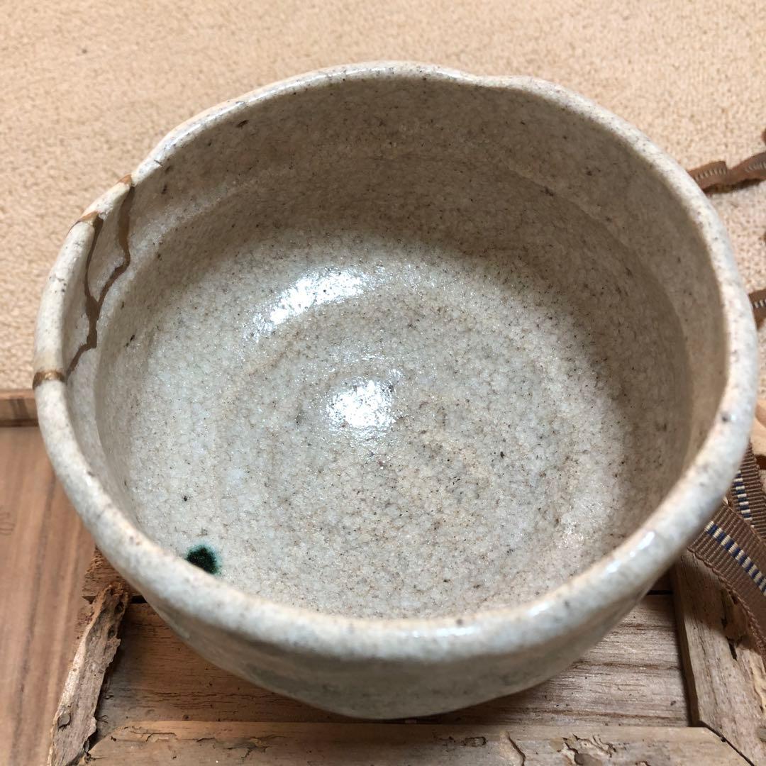 アンティーク　芳幽斉石春造　白楽茶碗　逸堂筆 秋草絵　時代物