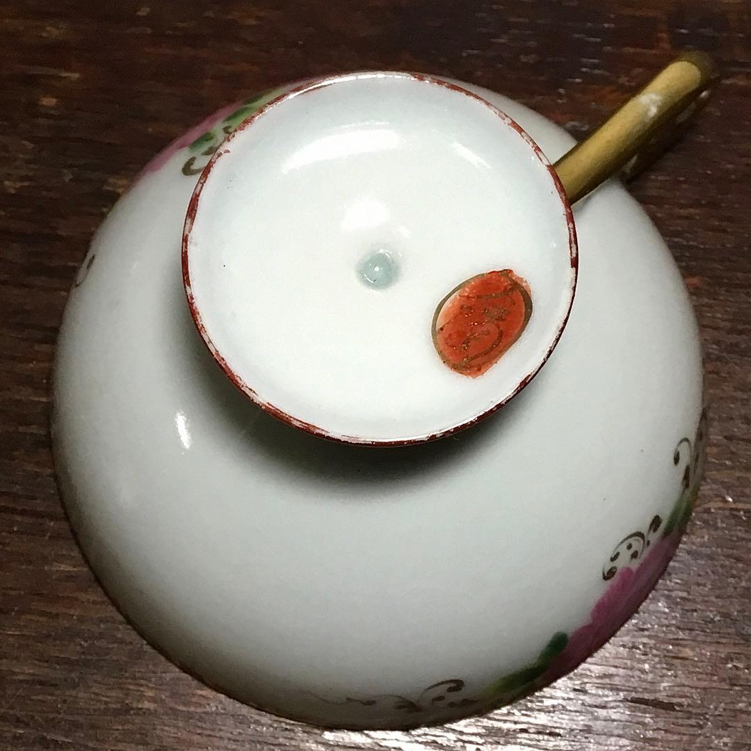 オールド名陶◆ティーカップ ソーサー◆傷あり 金継ぎ用 金彩 薔薇 バラ 戦前