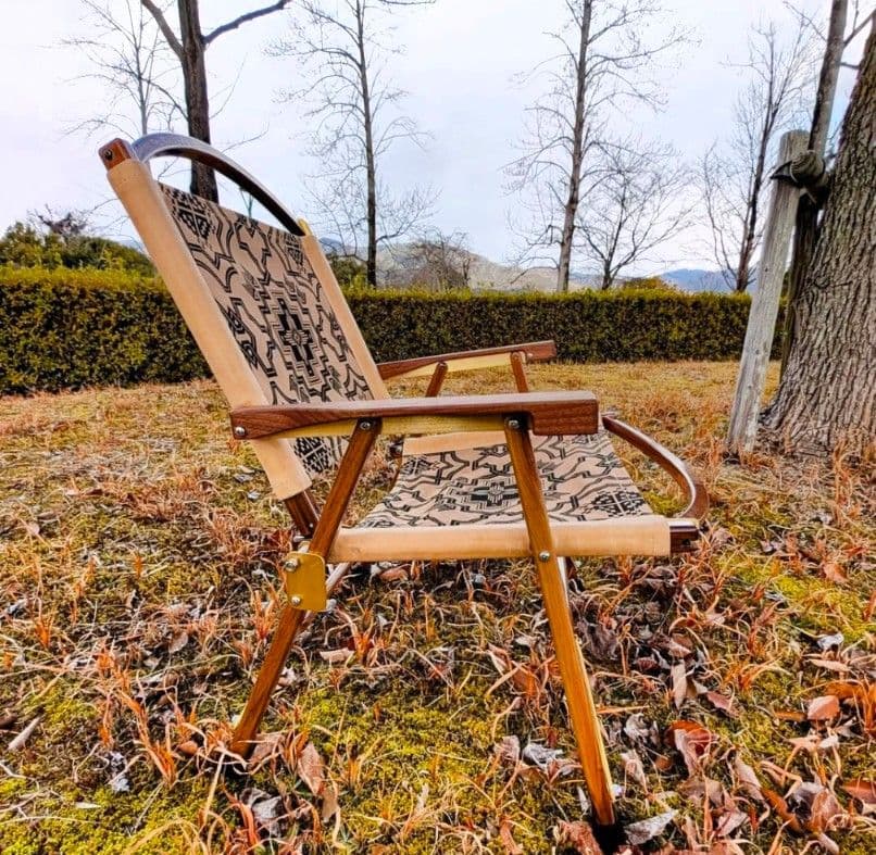 カーミットチェアプラス(ウォールナット)　garakuda(キャメル)と付属品