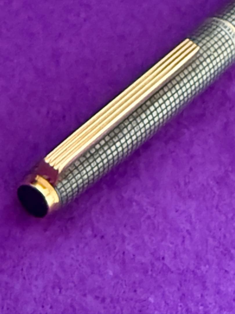 PILOT silver万年筆 メタリック格子模ケース付き