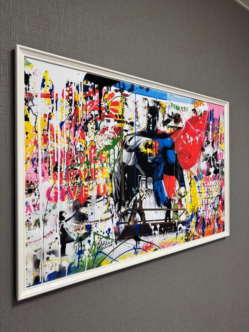 No.310フレーム付きキャンバスアート　バッドマン　スーパーマン