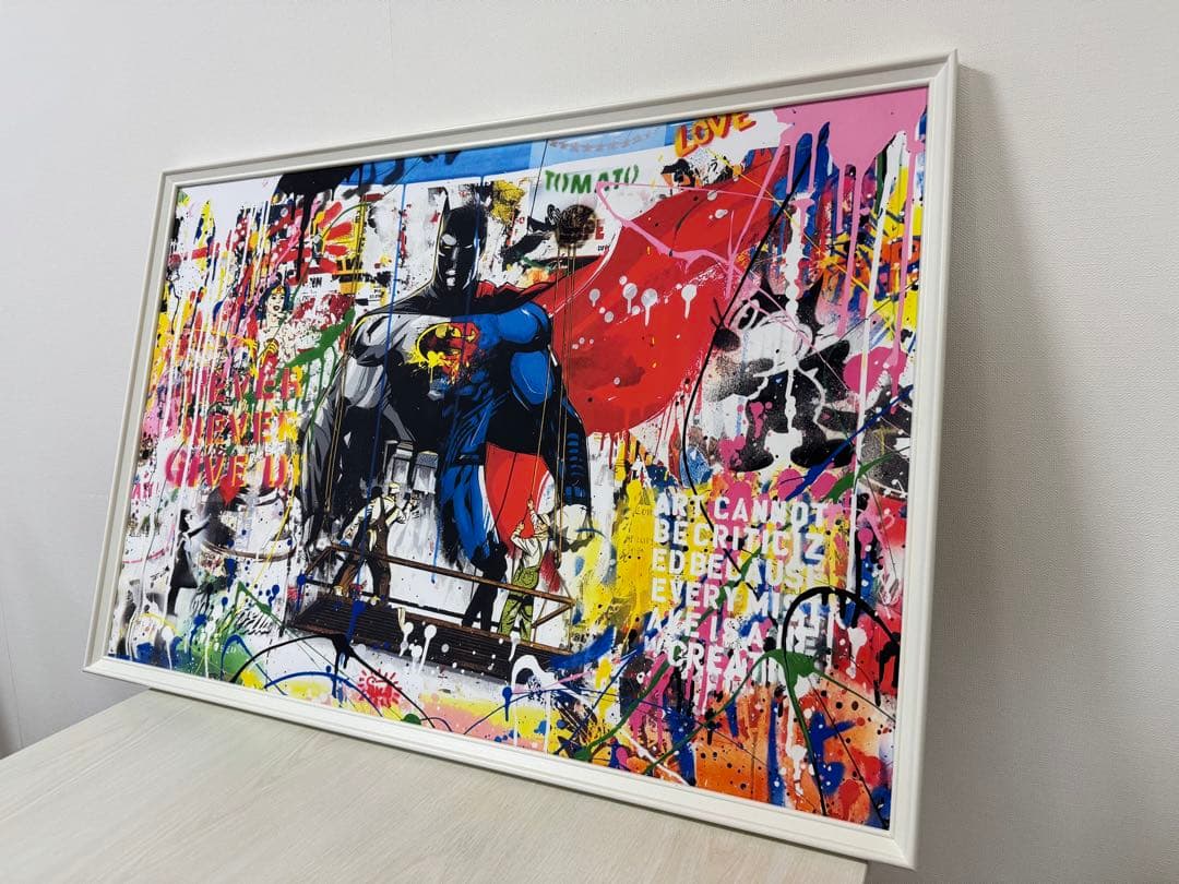 No.310フレーム付きキャンバスアート　バッドマン　スーパーマン