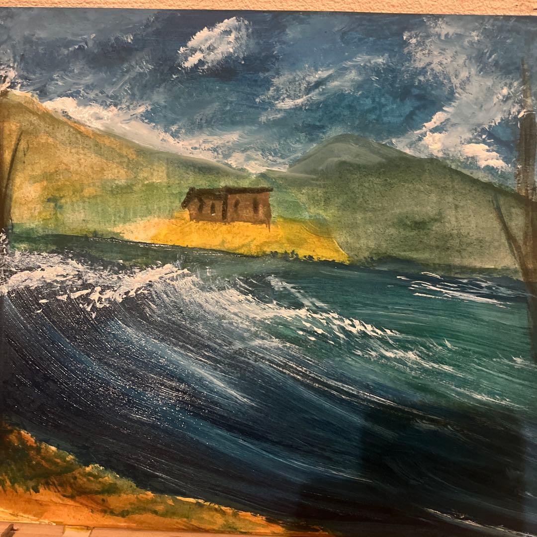 水彩画 海と山の風景24✖️27