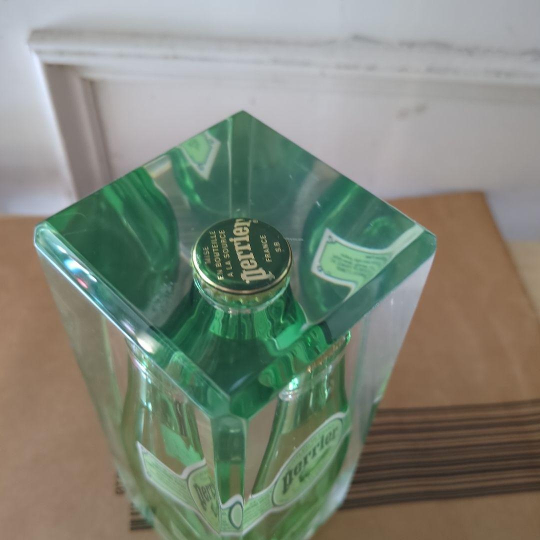 激レア 70年代 Perrier ペリエ アクリルペーパーウエイト　アンティーク