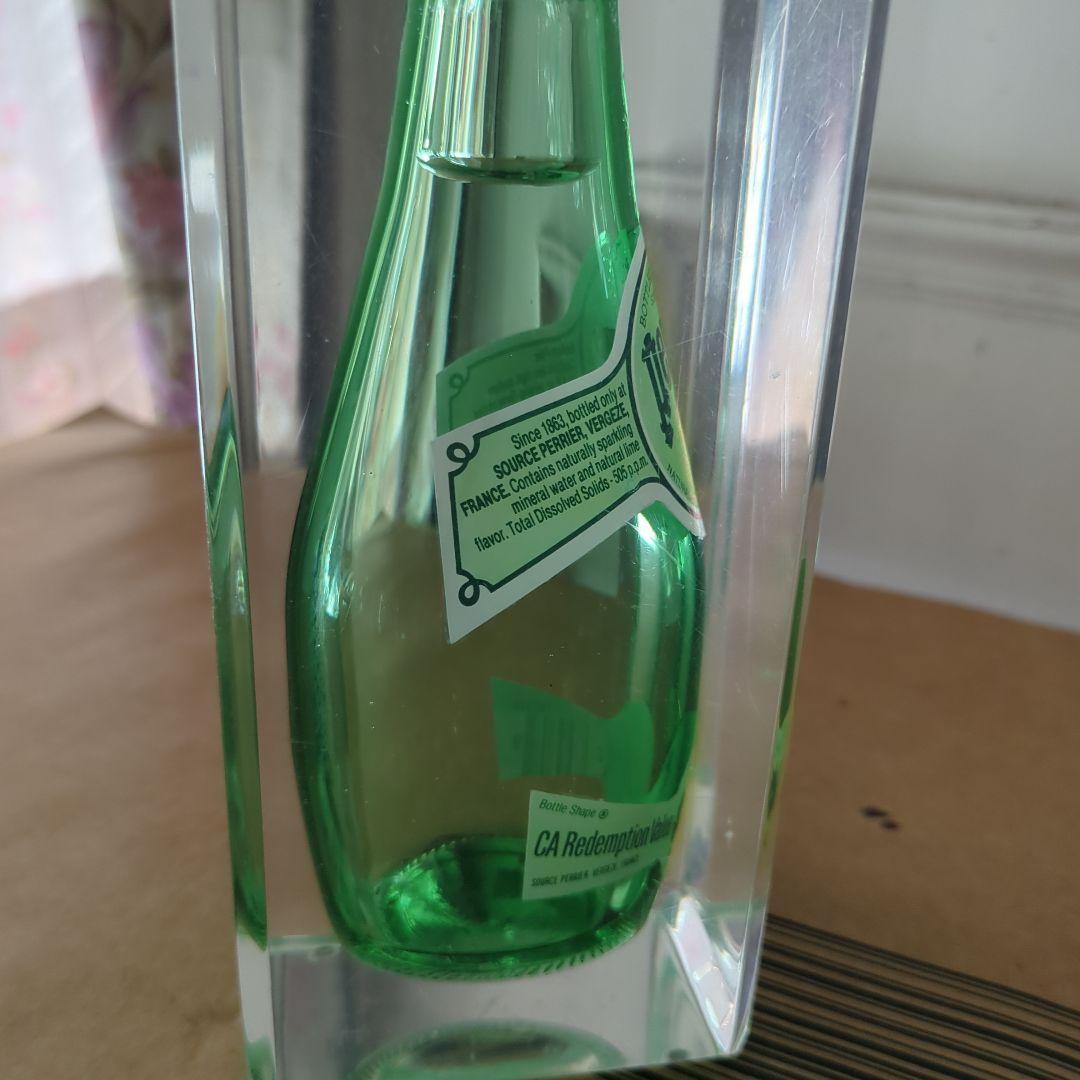 激レア 70年代 Perrier ペリエ アクリルペーパーウエイト　アンティーク