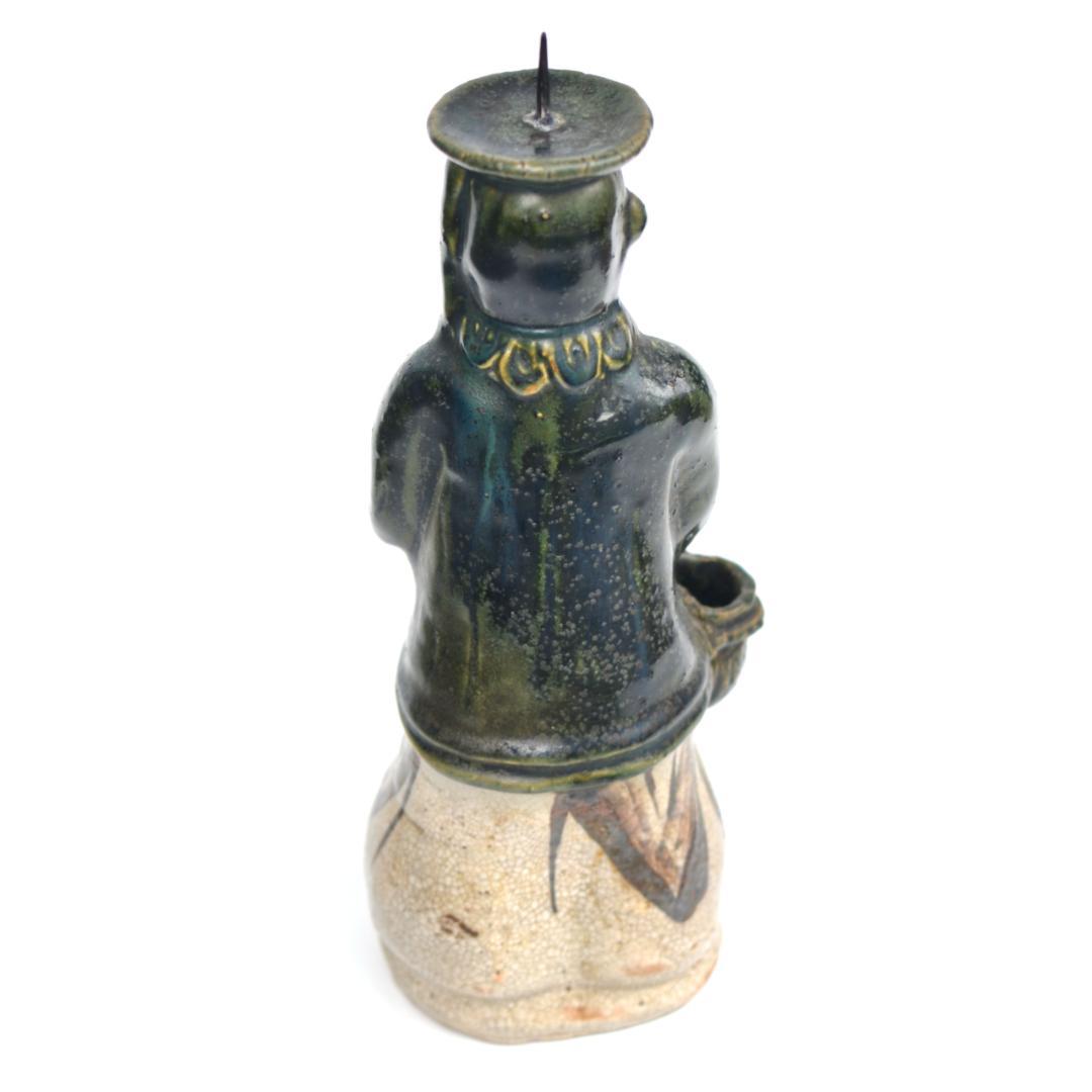 可愛い奴です！ポルトガル人 (南蛮人) のローソク立て【織部燭台】