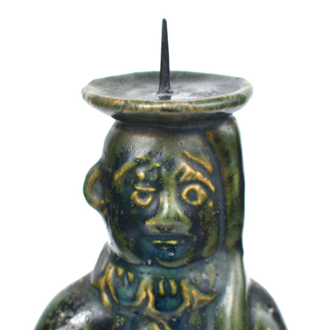 可愛い奴です！ポルトガル人 (南蛮人) のローソク立て【織部燭台】