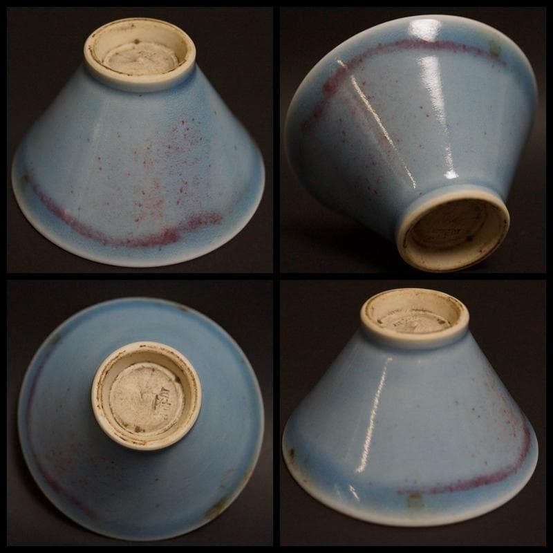 ☆茶道具☆遠州七窯 古朝日焼 五色窯変 美しい色替煎茶碗(五客)★時代物★