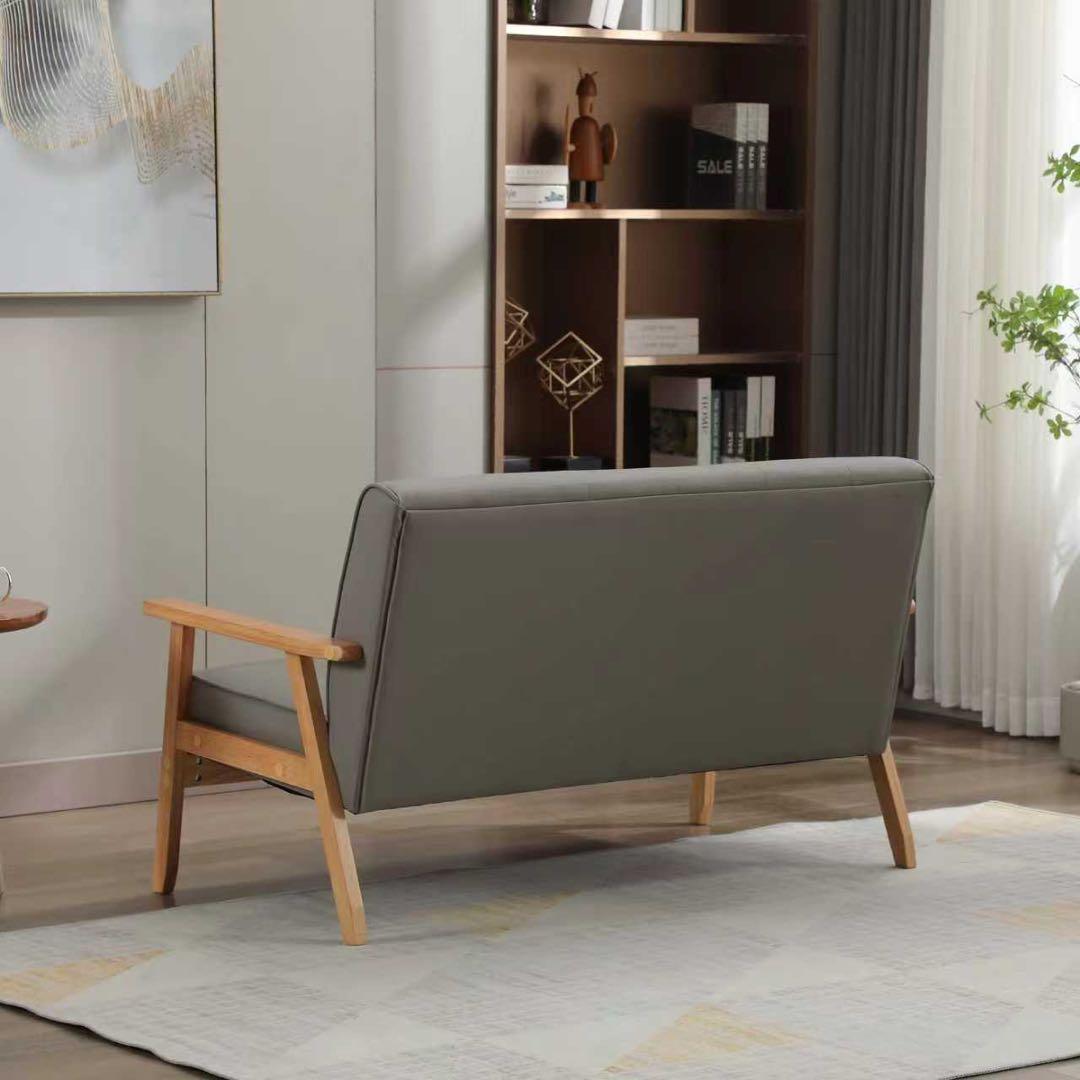 【新品】2人掛けソファ ダークブラウンPVCレザー 高級感