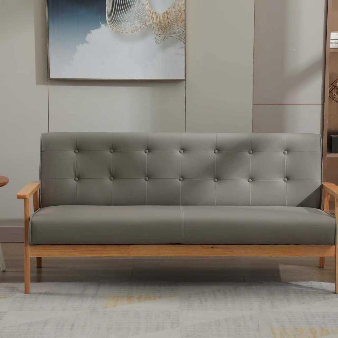 【新品】2人掛けソファ ダークブラウンPVCレザー 高級感