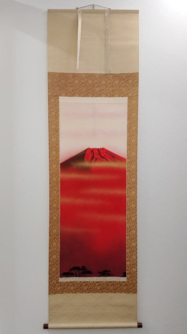 【華邦作】 赤富士 掛け軸