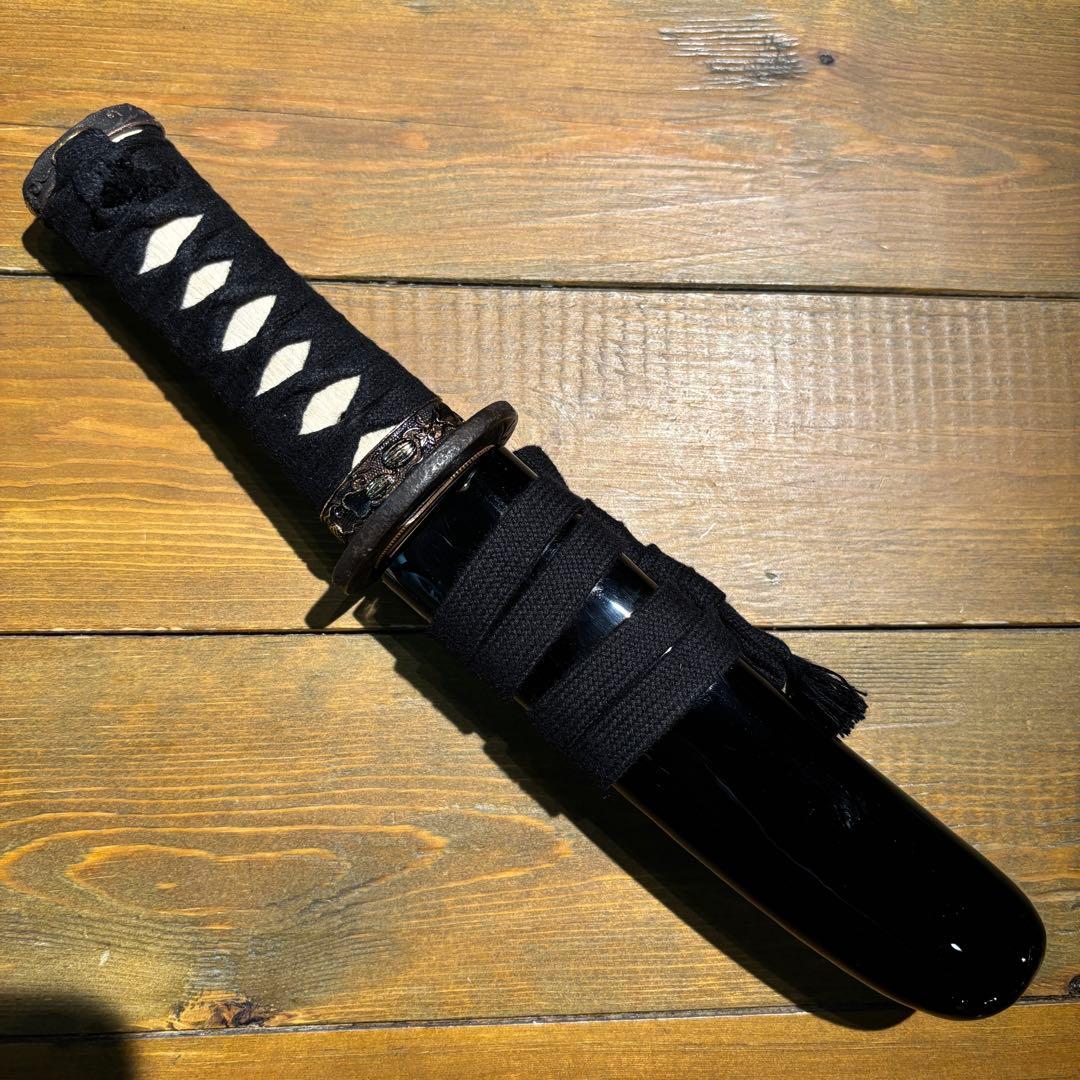 日本刀残欠クラフトナイフNo.77 播磨大掾藤原重高 茎 裏銘有り