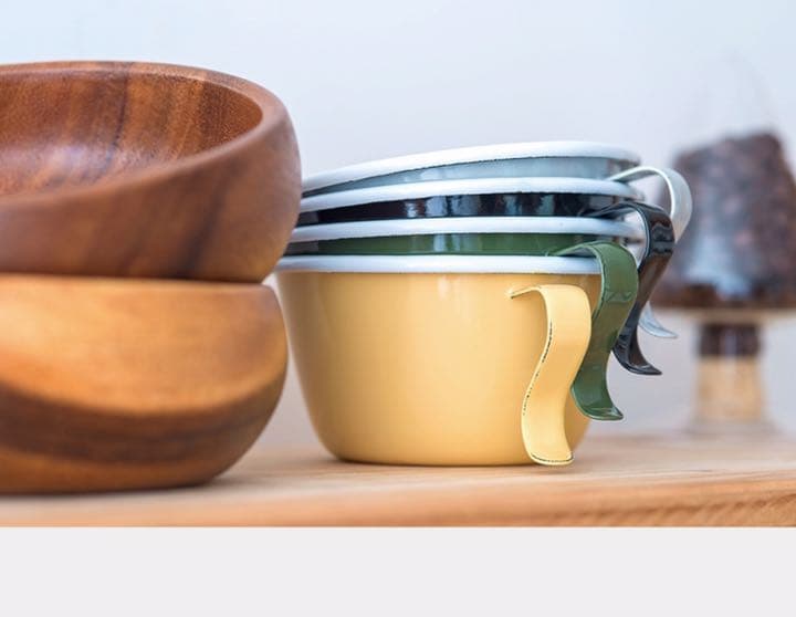 新品ホーローシェラカップフォレストグリーン色3個セット