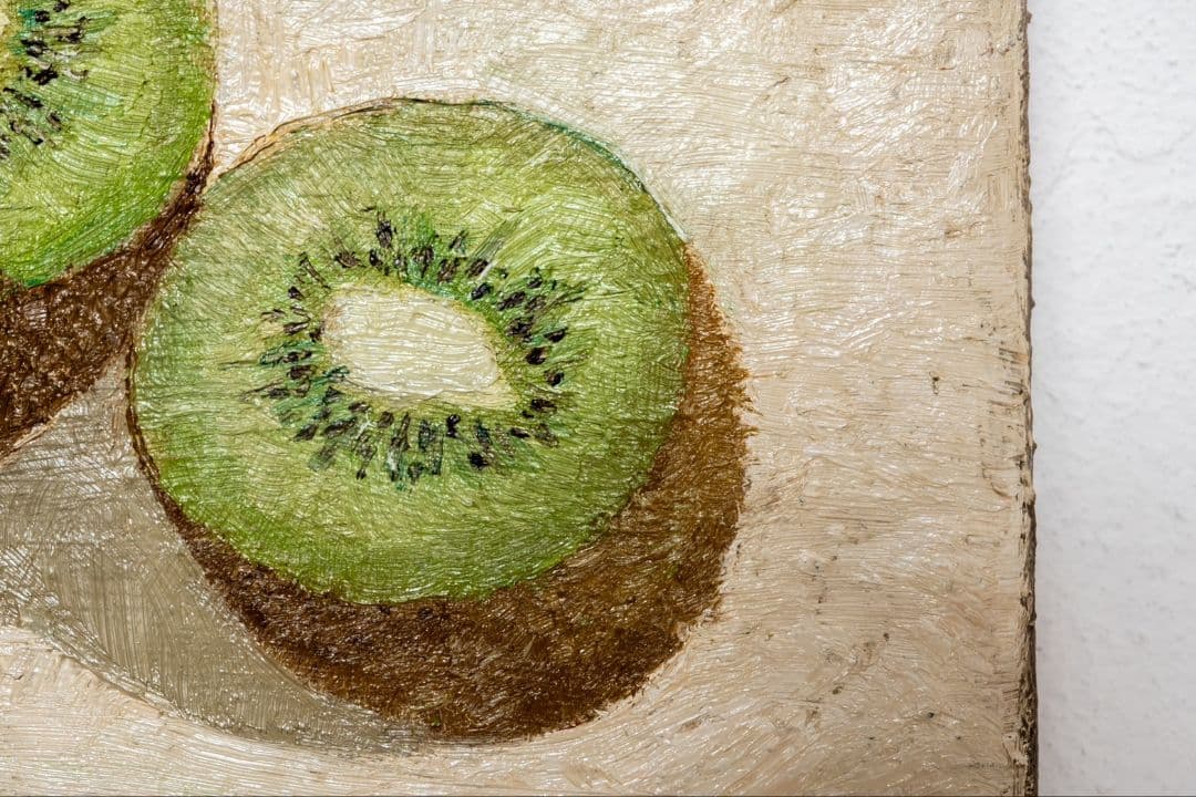 油彩画　キウイの静物