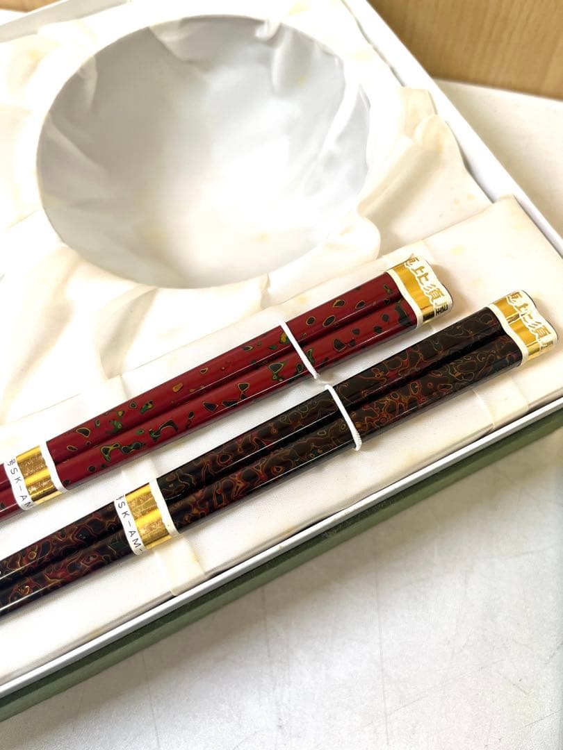 M101 ゆきち 未使用品 津軽塗 恵比須屋 椀 箸 夫婦茶碗