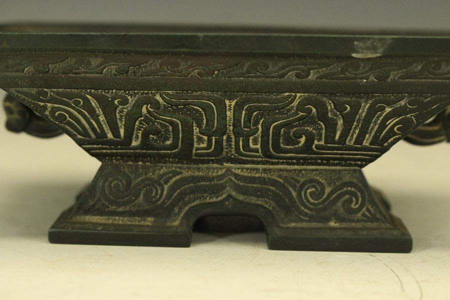 鋳銅龍紋 洗 尚珉 作 共箱(A373)