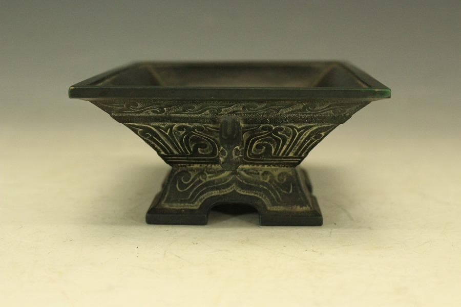 鋳銅龍紋 洗 尚珉 作 共箱(A373)