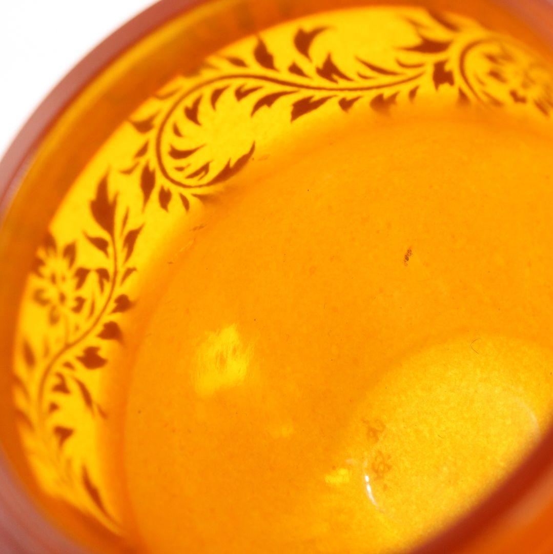 坂本康則作 琥珀製? 花の宴蒔絵 棗 茶道具 共箱共布　rC783　N4