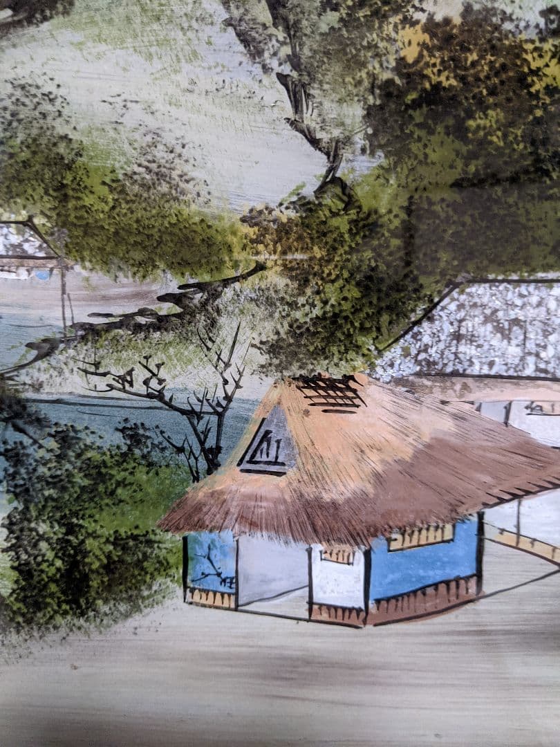 ガラス絵　レトロ