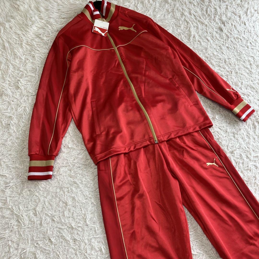 ◎新品タグ付き プーマ L レッド×ゴールド トラックジャケット パンツ