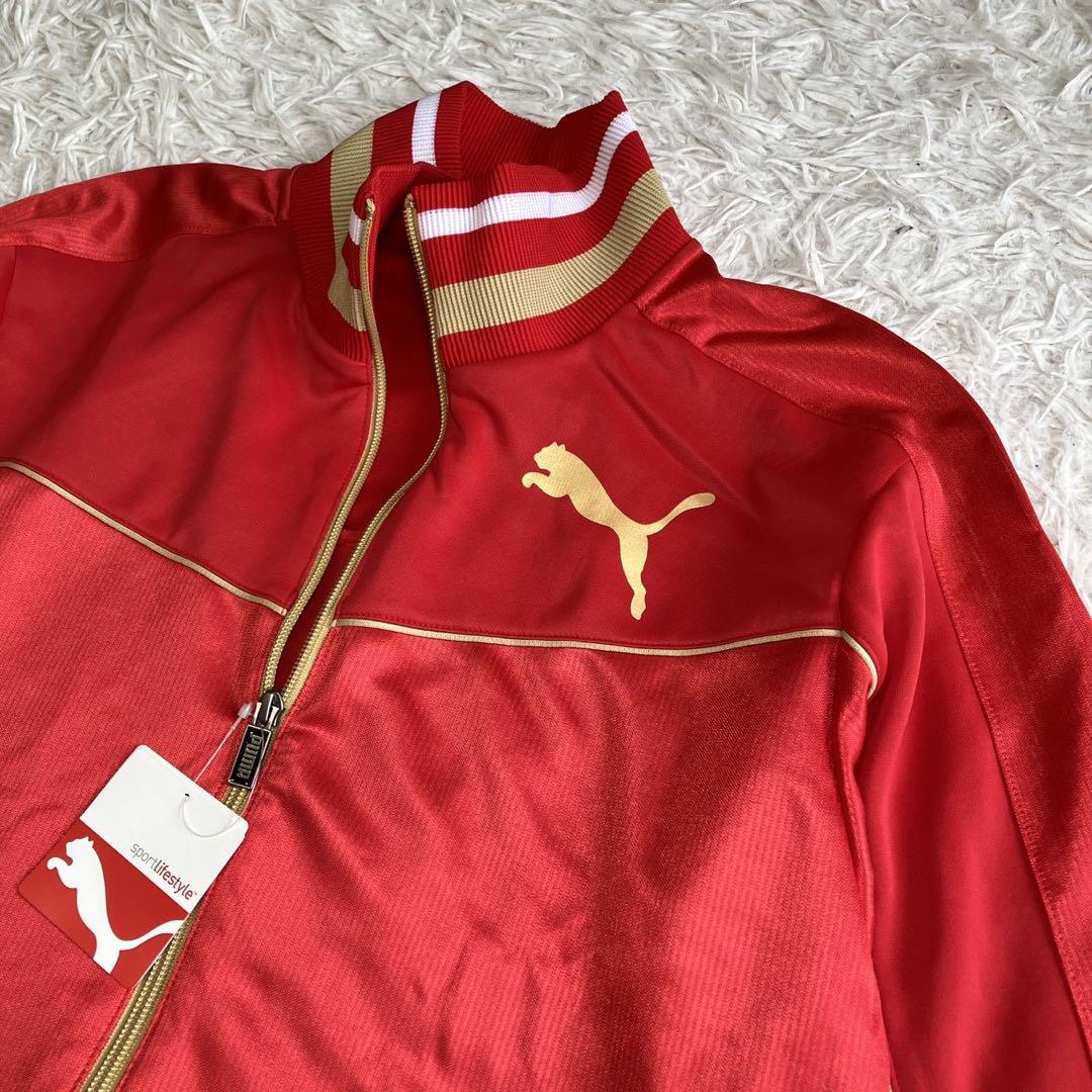 ◎新品タグ付き プーマ L レッド×ゴールド トラックジャケット パンツ