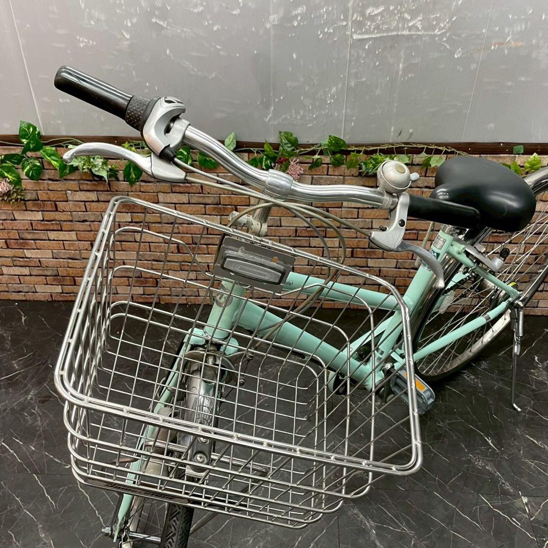 【80】一般車 シティー車 ブリヂストン ミントグリーン 27インチ 変速付き