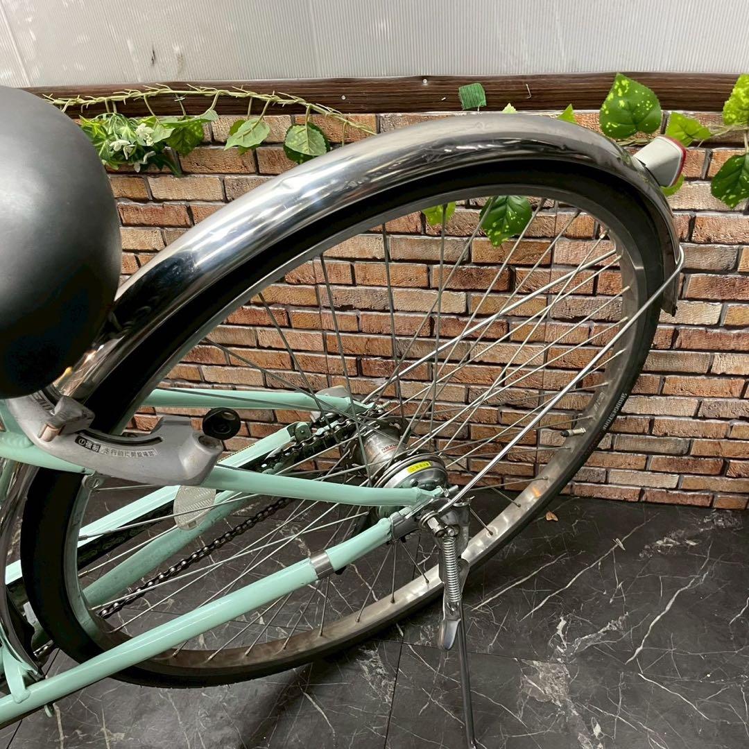 【80】一般車 シティー車 ブリヂストン ミントグリーン 27インチ 変速付き