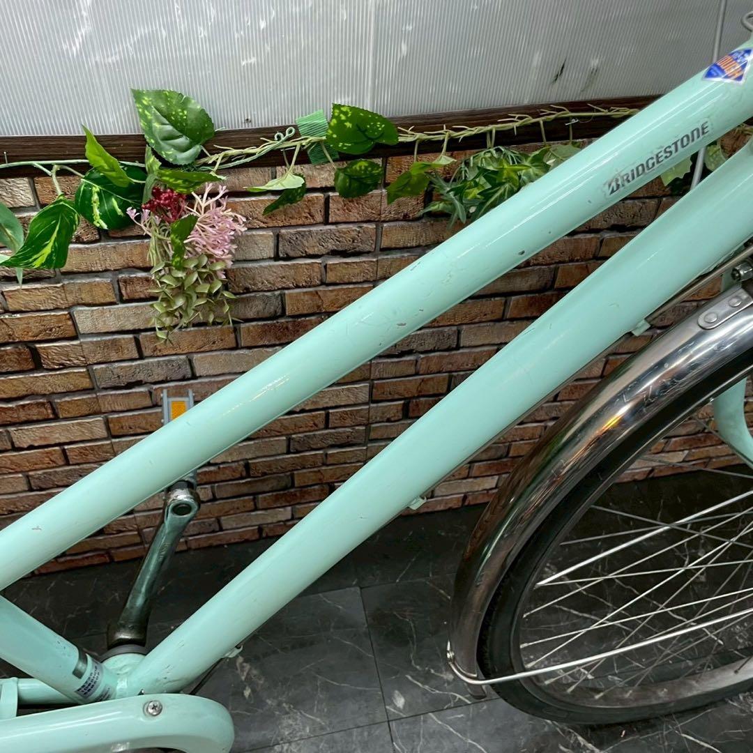 【80】一般車 シティー車 ブリヂストン ミントグリーン 27インチ 変速付き