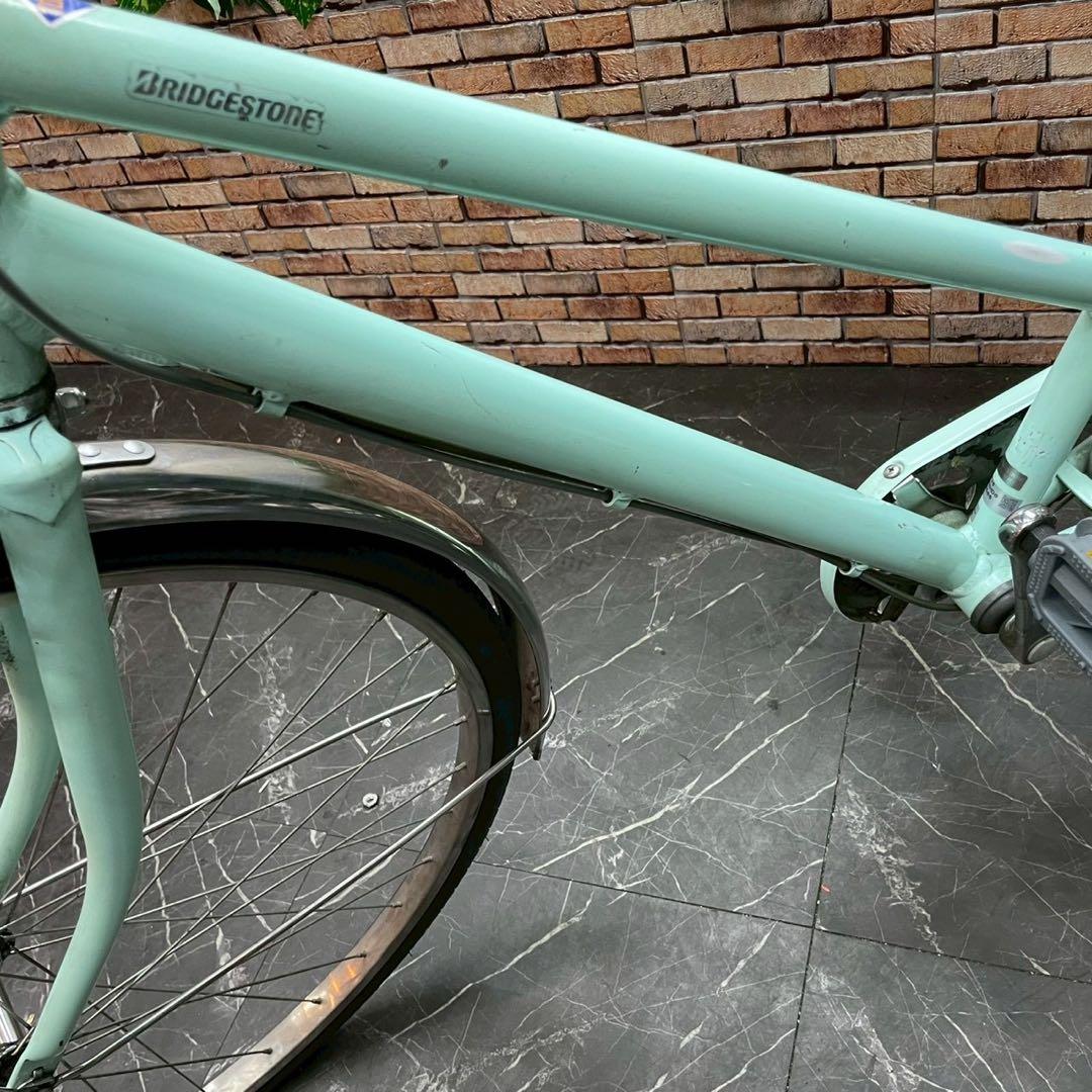 【80】一般車 シティー車 ブリヂストン ミントグリーン 27インチ 変速付き
