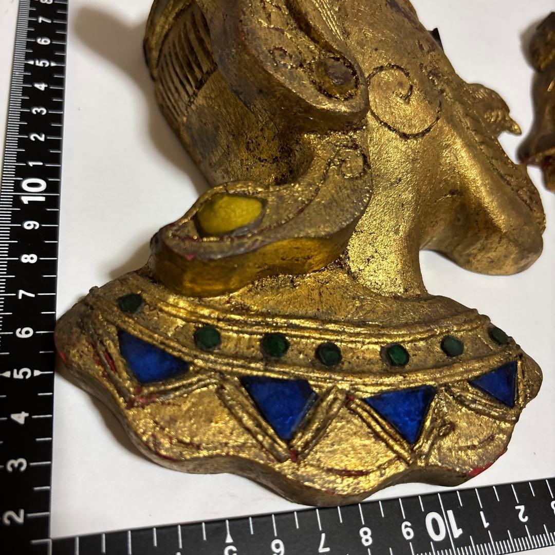 バリ島 木彫り 仮面 ウォールデコ エスニック アジアン雑貨 金風仕上げ