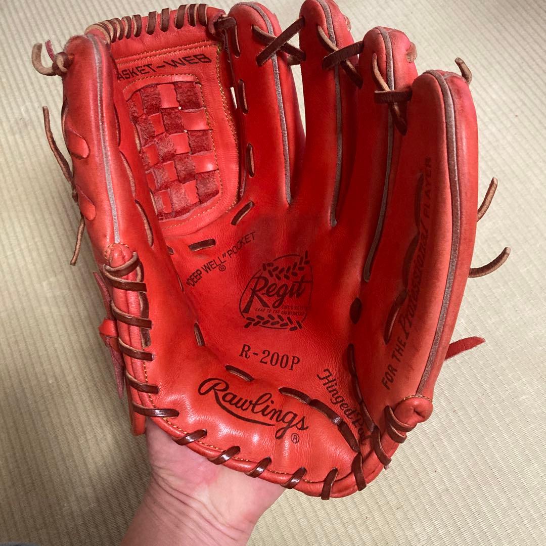 ホ*布様 Rawlings Ｒ200P オレンジ 硬式グローブ