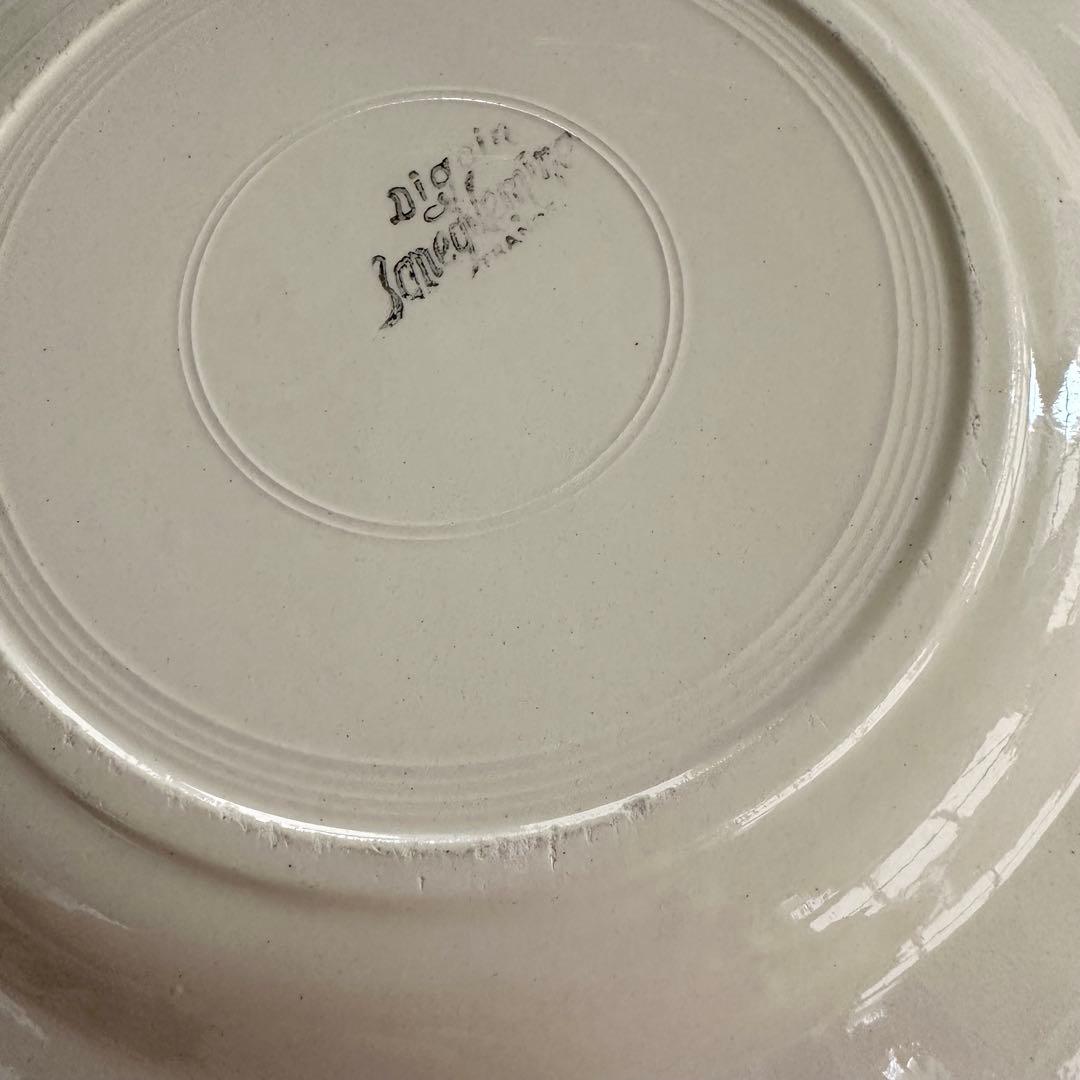 フランスアンティーク サルグミンヌ 花リム 平皿プレート