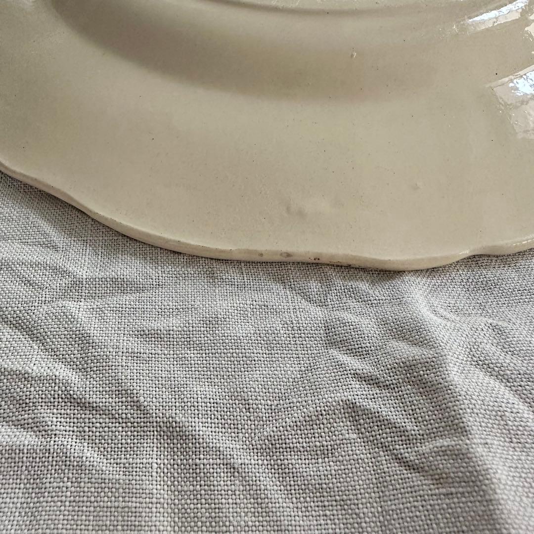 フランスアンティーク サルグミンヌ 花リム 平皿プレート