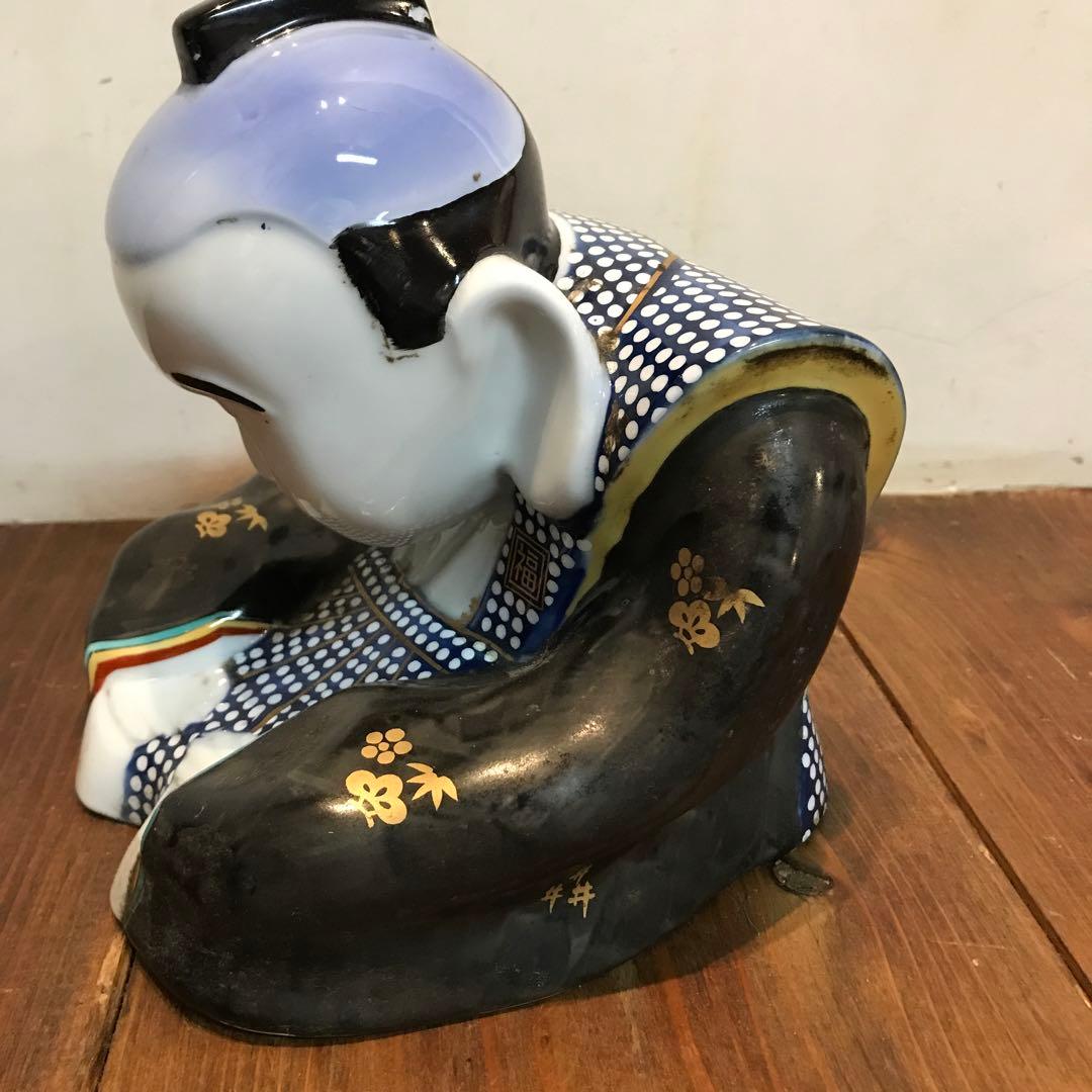 美品　有田焼　弥左エ門　福助　置物　縁起物　オブジェ　腰が低い　雰囲気ある　年代
