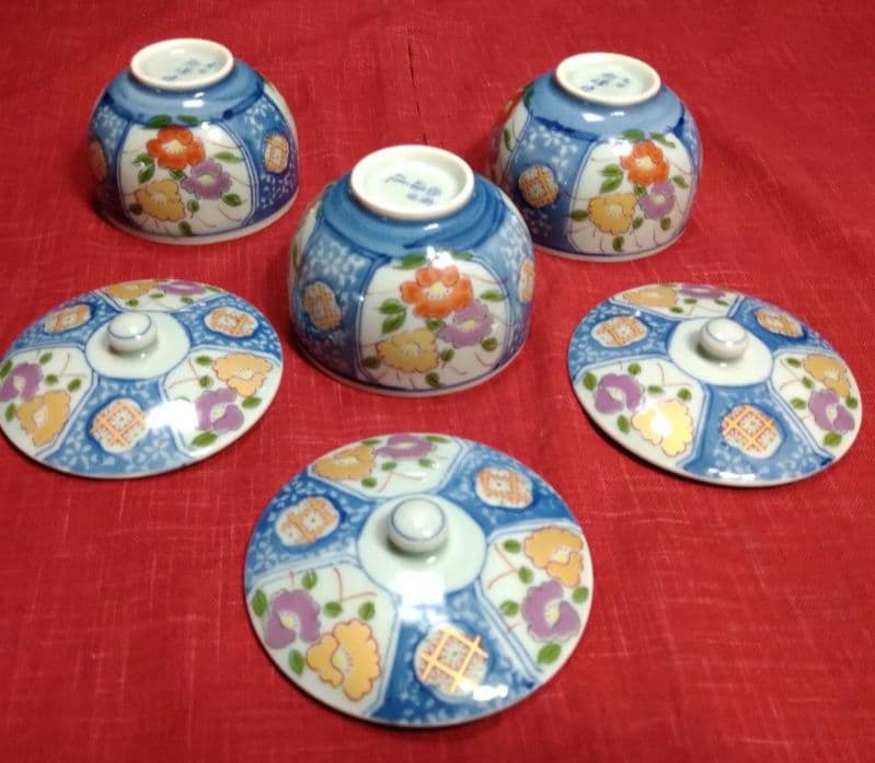 ♣ヴィンテージ品♥【名釜・有田焼・西峰作】♥【高級】金彩・急須蓋付煎茶器 ５客