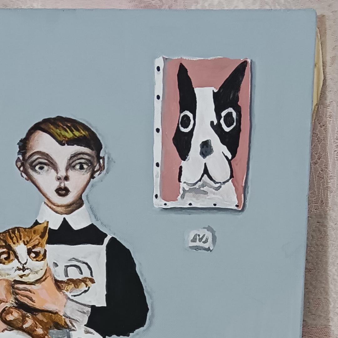 【シンベエ】『猫を抱く少年 Version3』F8 模写◆検） 金子国義