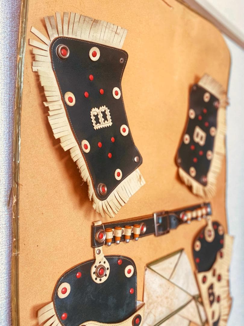 アメリカ カウボーイ Buffalo Bill 本革 掛飾 収蔵品 二十世紀初期