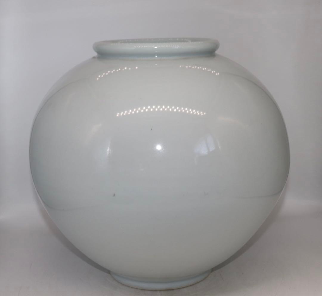 朝鮮　白磁　染付紋大壺　海印山房　送料込み250131