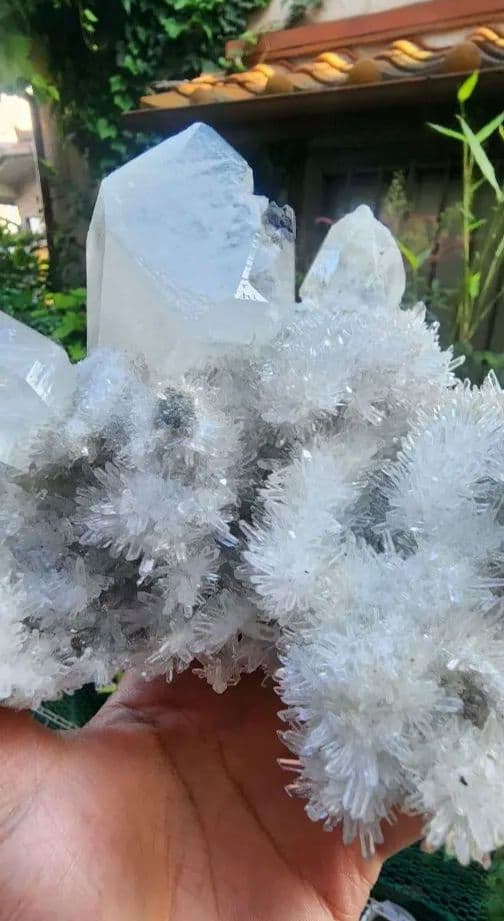 ダイヤモンド方解石入りレムリアンロゼットクォーツ