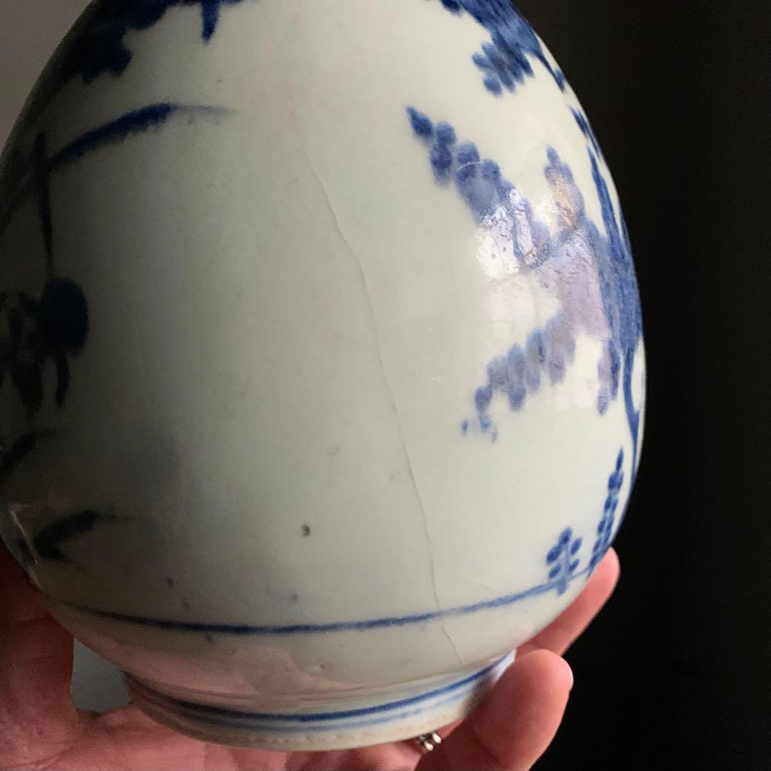 藍九谷 染付瓶 大徳利 古美術 古道具 アンティーク 超希少！