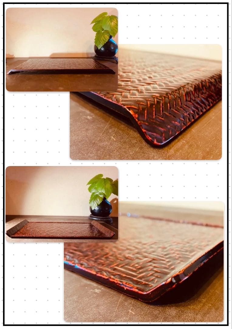 レア　美品　台形久留米籃胎(らんたい)漆器　付属 ・箸・箸置き・合計２１点セット