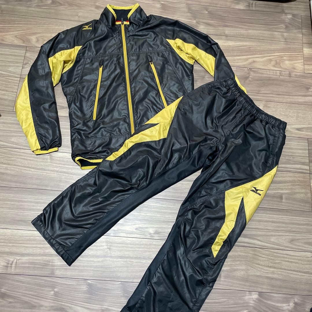 ミズノ ブレスサーモ ウインドブレーカー上下セット Mサイズ ブラック 裏起毛