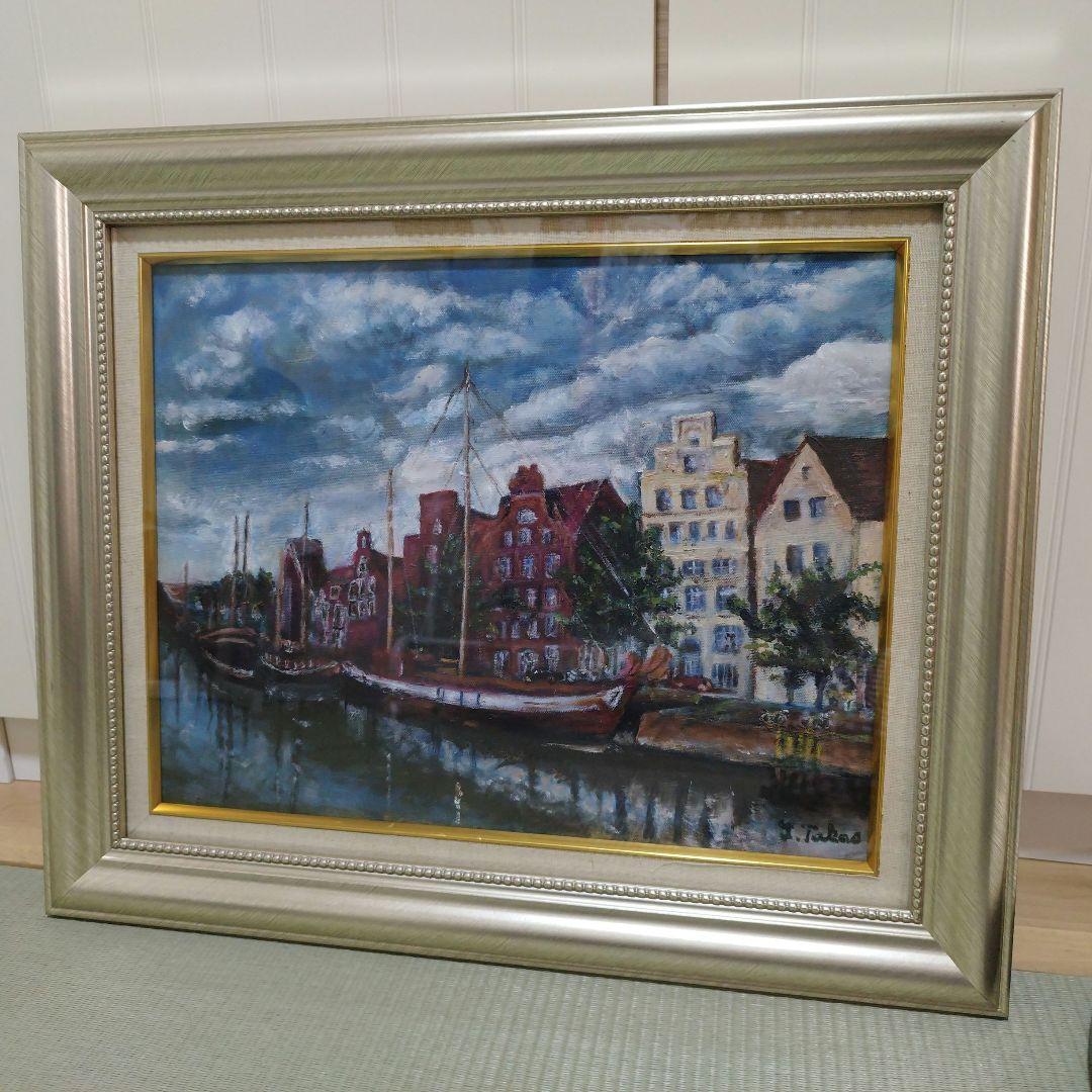 風景画 　油絵　リューベック　6号サイズ