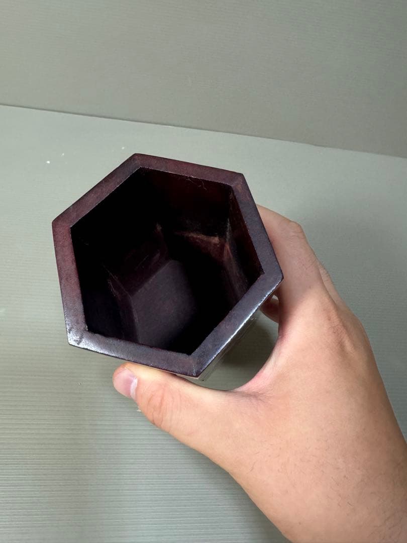 2288 紅木 象嵌 花立 中華アンティーク　時代物