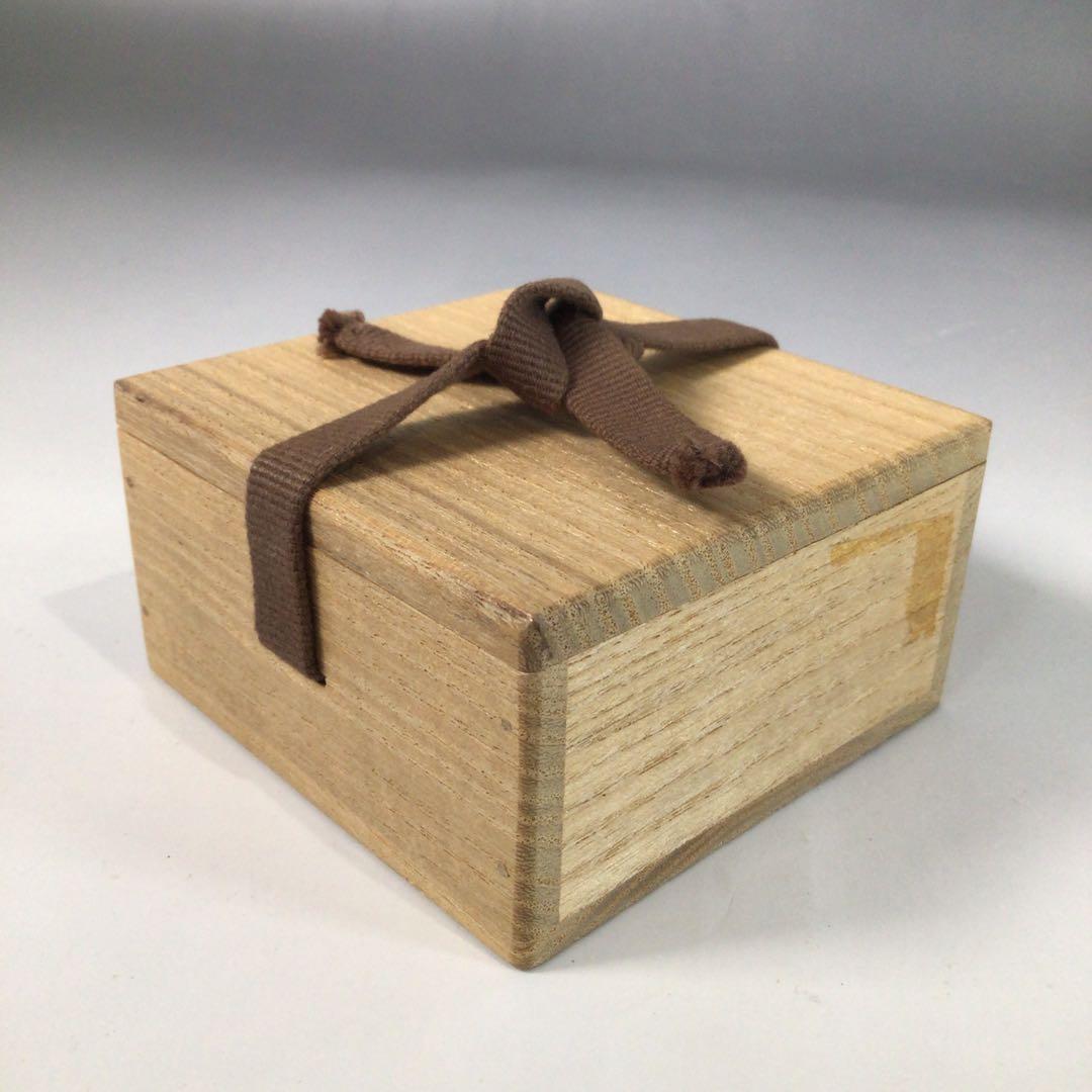 Ｓ１６０　香合　『義的作』『建仁寺　竹田益州　書付』『禅堂古材』　共箱　茶道具