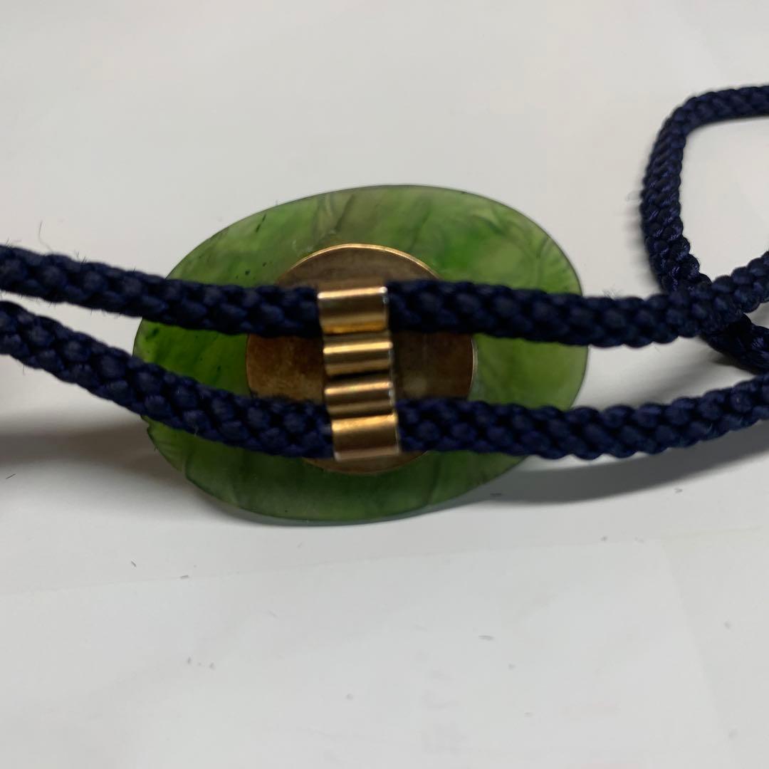 帶留 砡製 翡翠　鯉の滝登り  pur緑　12g