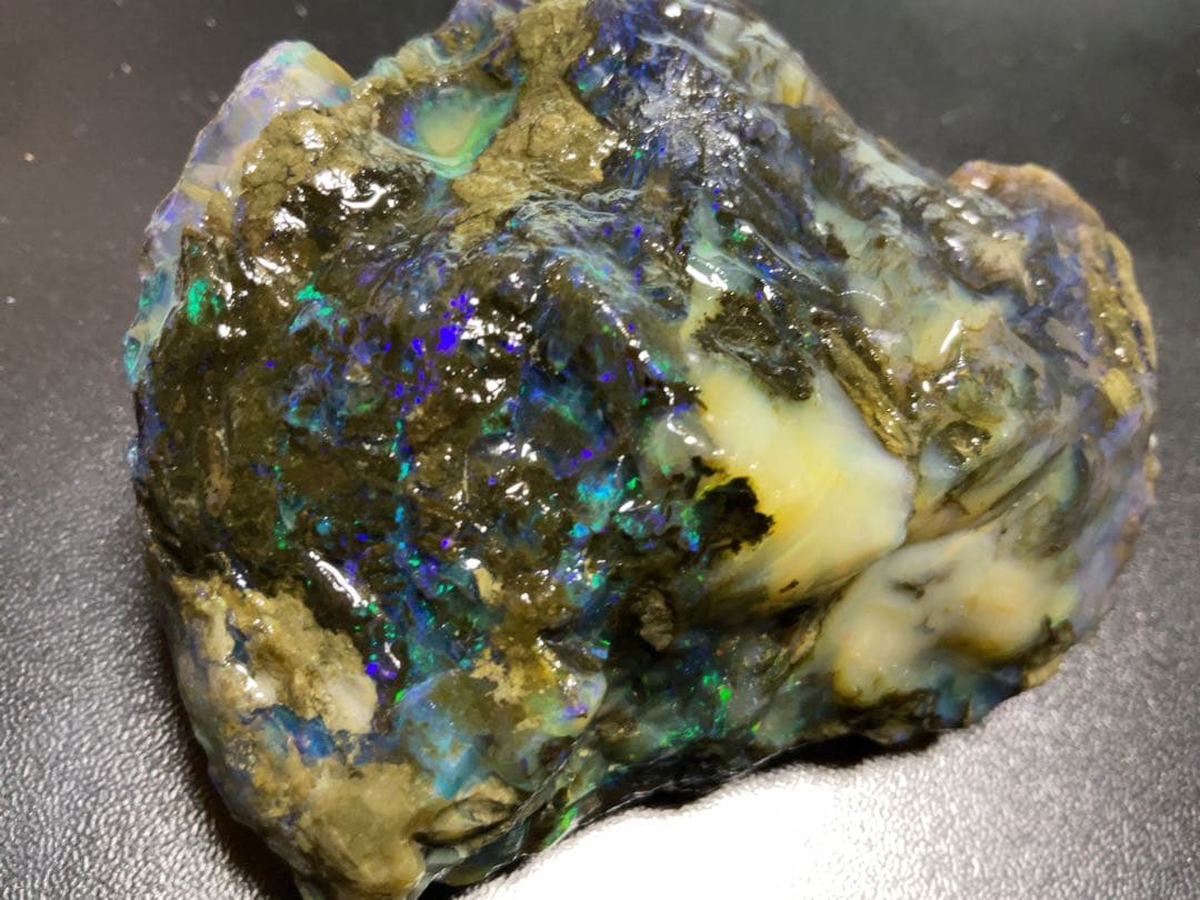 特大 【800CT】 エチオピア カーボン　オパール 原石 青　鉱物標本